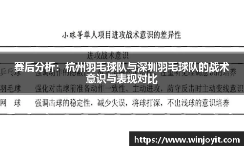赛后分析：杭州羽毛球队与深圳羽毛球队的战术意识与表现对比